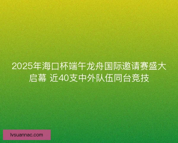 2025年海口杯端午龙舟国际邀请赛盛大启幕 近40支中外队伍同台竞技